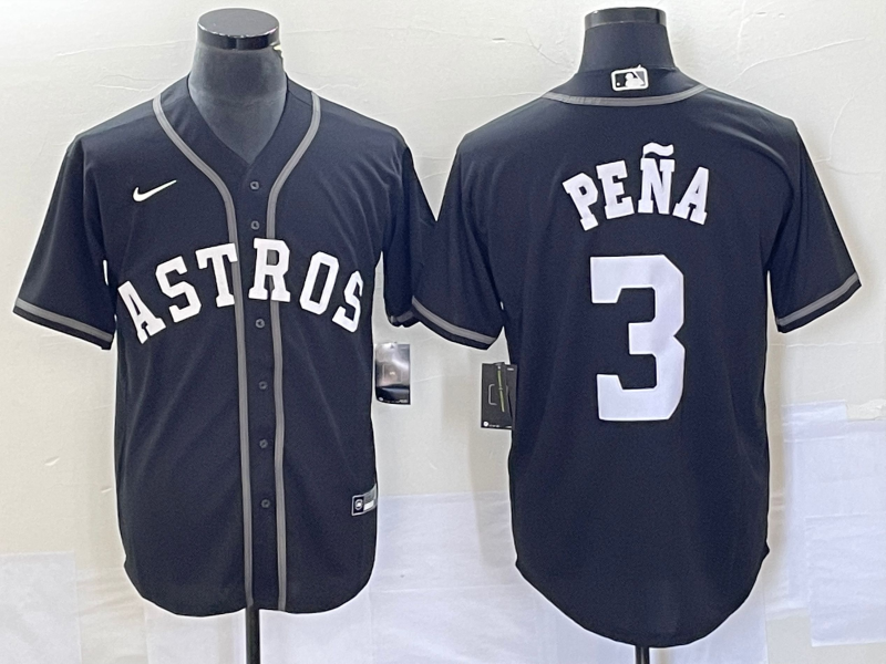 Men's Houston Astros Jeremy Pena #3 Black Replica Jersey baseball jersey product view 1