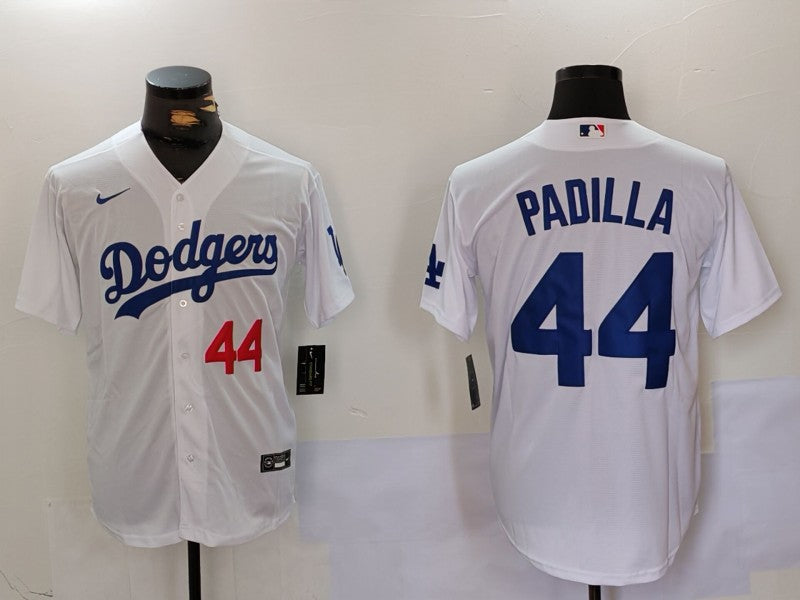 Men's Los Angeles Dodgers Vicente Padilla #44 White Home Replica Player Jersey1 baseball jersey product view 1