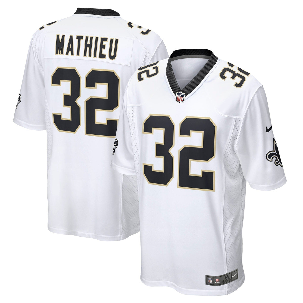 Tyrann Mathieu New Orleans Saints Nike Game Jersey - White football jersey product view 1