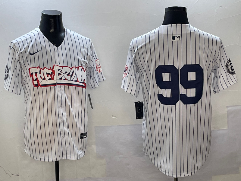 Men's New York Yankees Aaron Judge White Replica Player Name Jersey1 baseball jersey product view 1