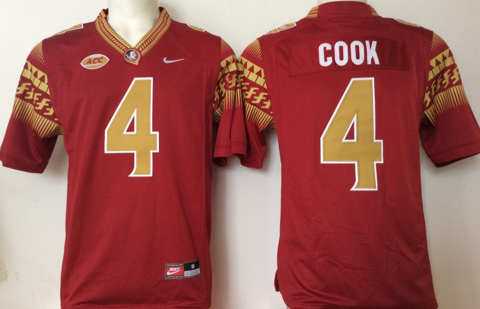 Men's Florida State Seminoles Dalvin Cook #4 Red Player Game Jersey sports jersey product view 1