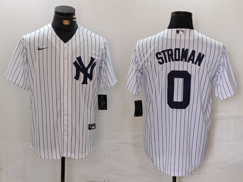 Men's New York Yankees Marcus Stroman #0 White Home Replica Player Jersey1 baseball jersey product view 1