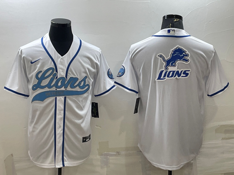 Men's Detroit Lions White Game Jersey1 football jersey product view 1