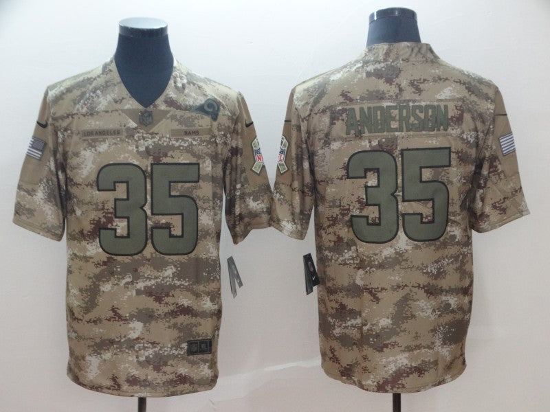 Men's Los Angeles Rams C.J. Anderson #35 Camouflage Game Jersey1 football jersey product view 1