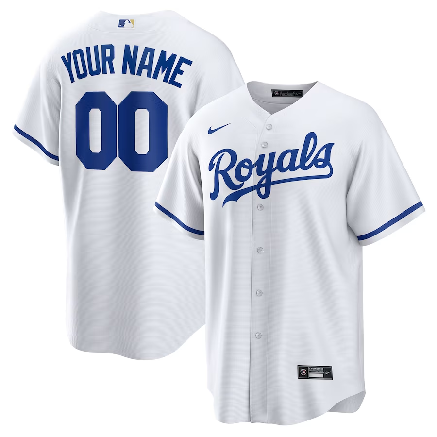 Men's Kansas City Royals White Replica Custom Jersey1 baseball jersey product view 1