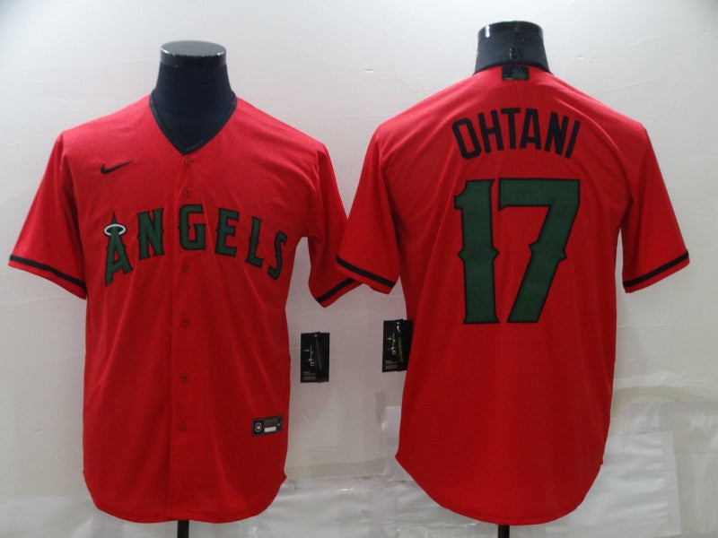 Men's Los Angeles Angels Shohei Ohtani #17 Red Sewn Baseball Jersey baseball jersey product view 1