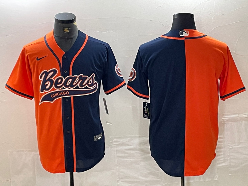 Men's Chicago Bears Orange/Navy Blank Jersey1 Joint Edition football jersey product view 1