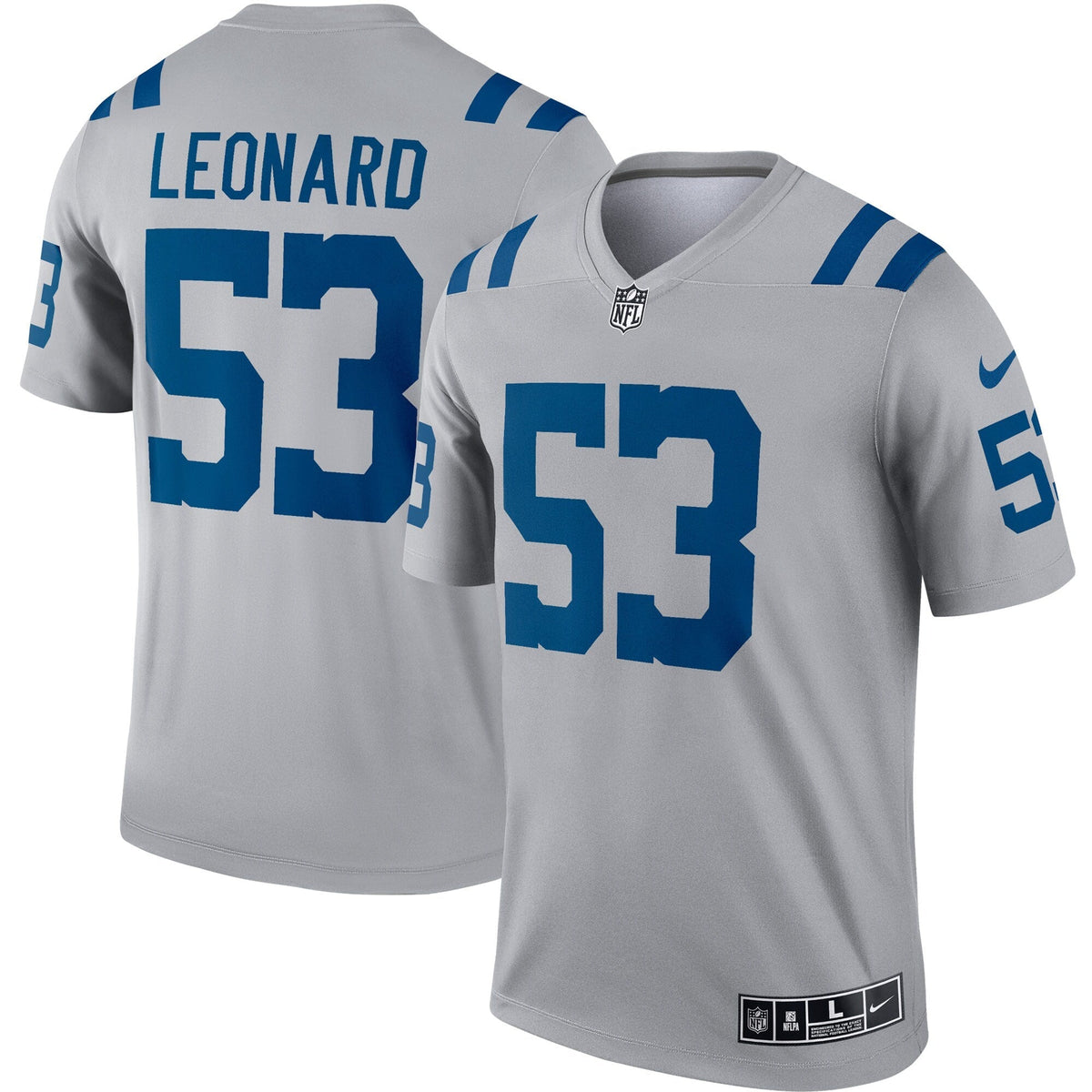 Darius Leonard Indianapolis Colts Nike Inverted Legend Jersey - Gray football jersey product view 1