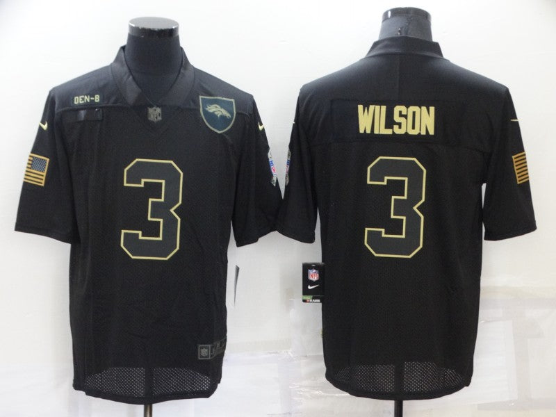 Men's Denver Broncos Russell Wilson #3 Black Game Jersey1 football jersey product view 1