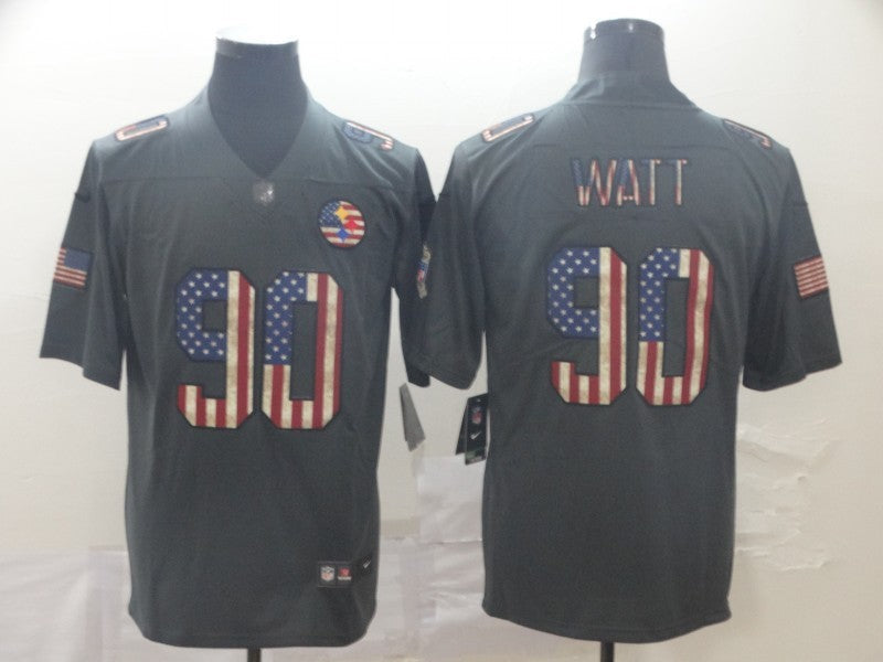 Men's Pittsburgh Steelers #90 T.J. Watt Black Team Player Jersey1 football jersey product view 1
