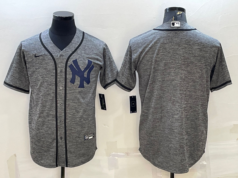 Men's New York Yankees Gray Alternate Blank Jersey1 baseball jersey product view 1
