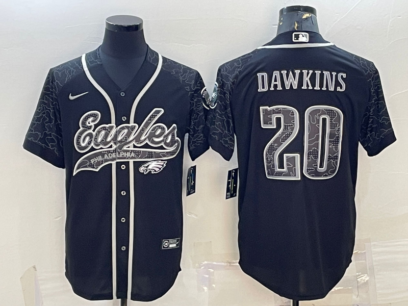 Men's Philadelphia Eagles Brian Dawkins #20 Black RFLCTV Limited Jersey1 Joint Edition football jersey product view 1