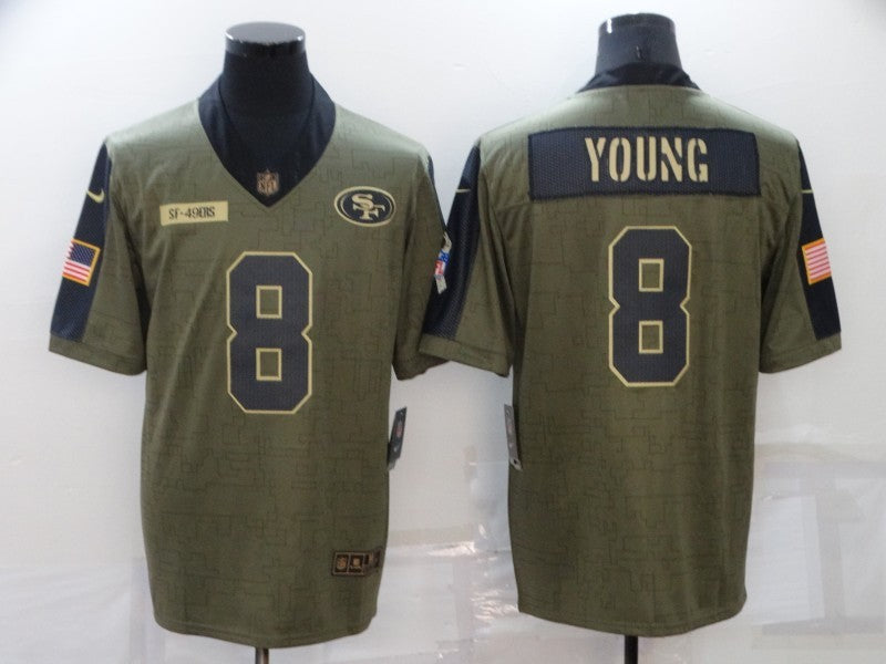 Men's San Francisco 49ers Steve Young #8 Brown Game Jersey1 football jersey product view 1