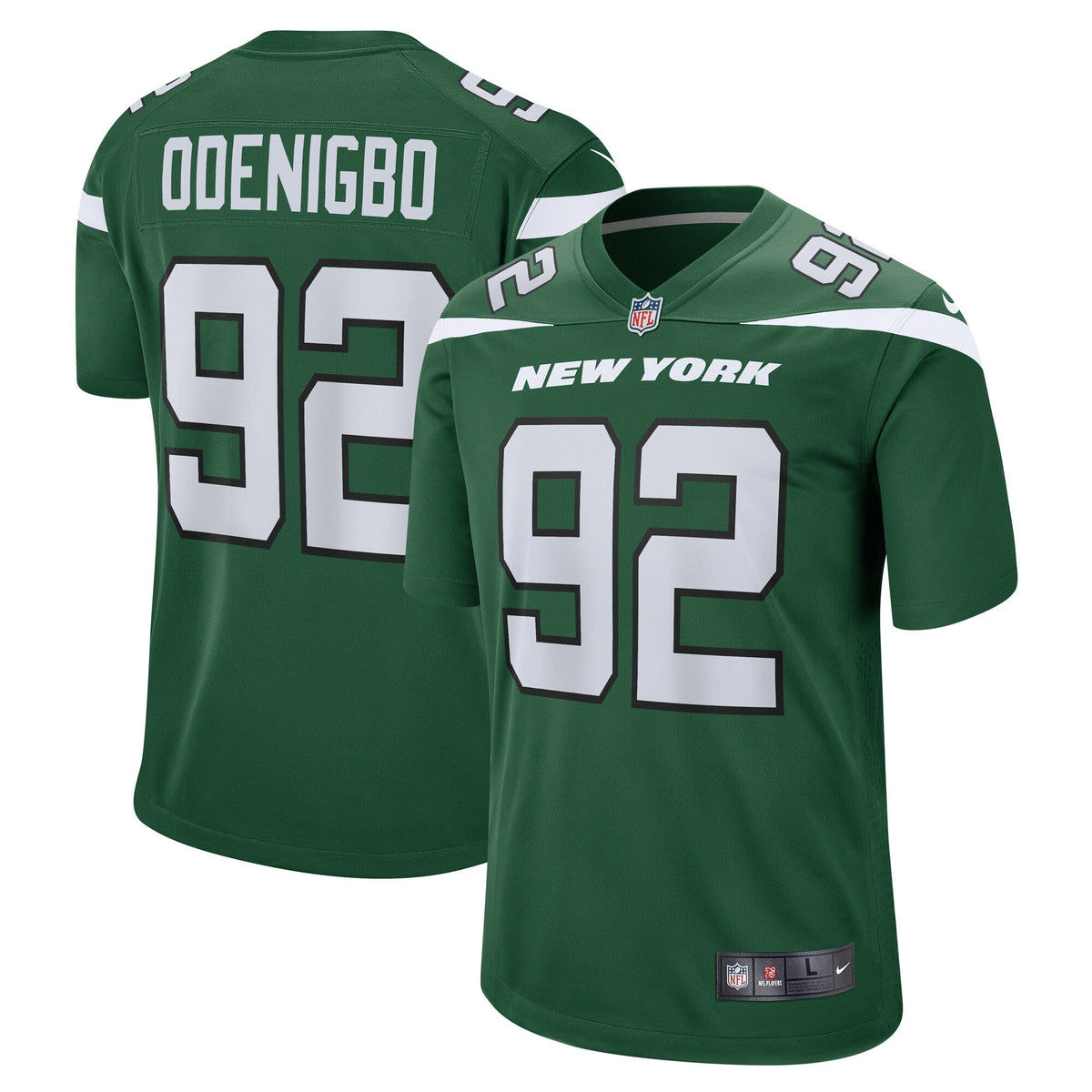 Ifeadi Odenigbo New York Jets Nike Game Jersey - Gotham Green football jersey product view 1