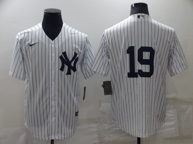 Men's New York Yankees Chad Moeller #19 White Replica Player Name Jersey1 baseball jersey product view 1