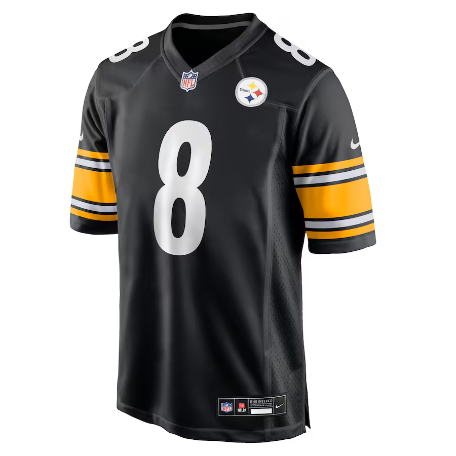 Men's Pittsburgh Steelers Aaron Rodgers Nike Black Game Jersey football jersey product view 2