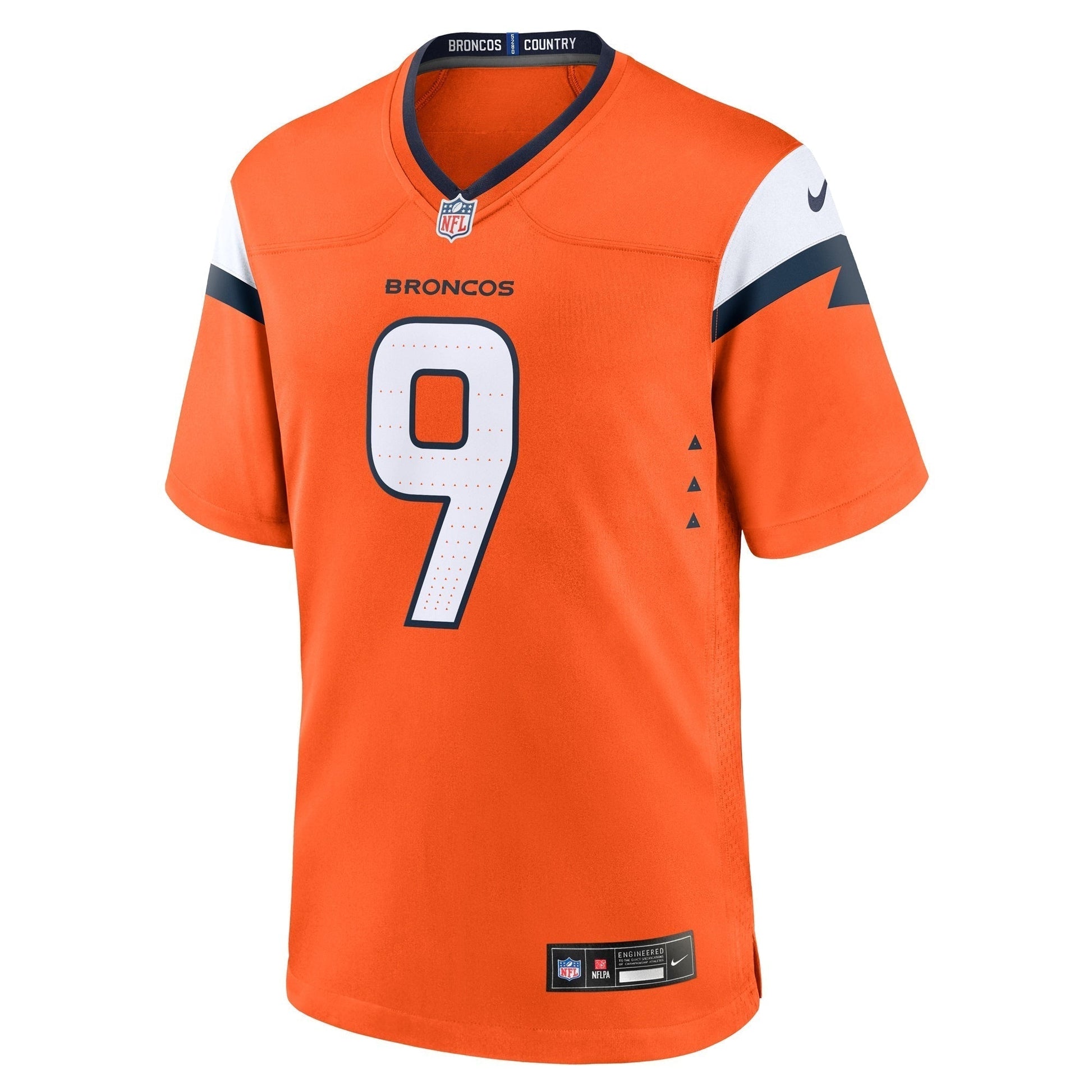 Riley Dixon Denver Broncos Nike Team Game Jersey - Orange football jersey product view 2