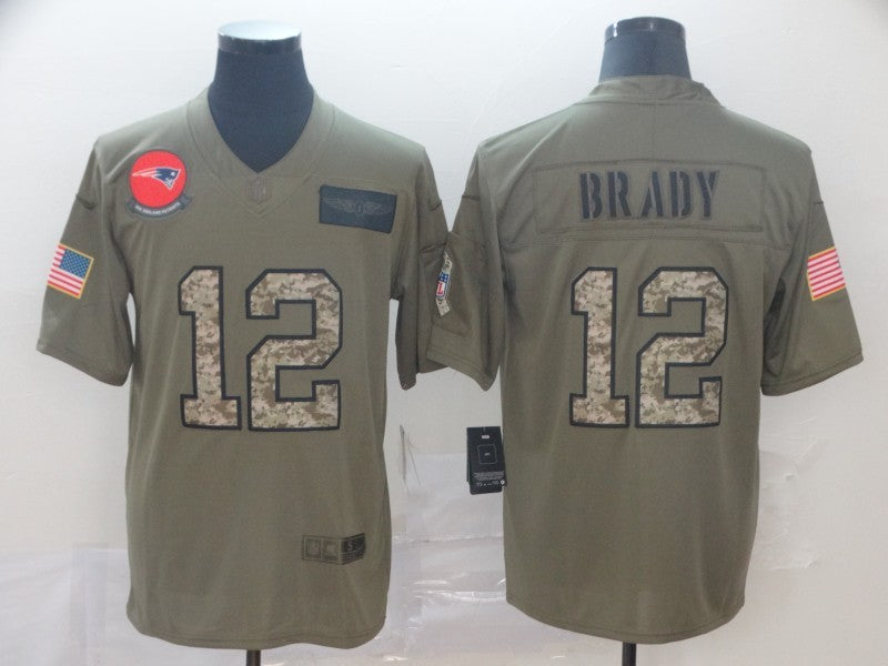 Men's New England Patriots Tom Brady #12 Brown Player Game Jersey1 football jersey product view 1