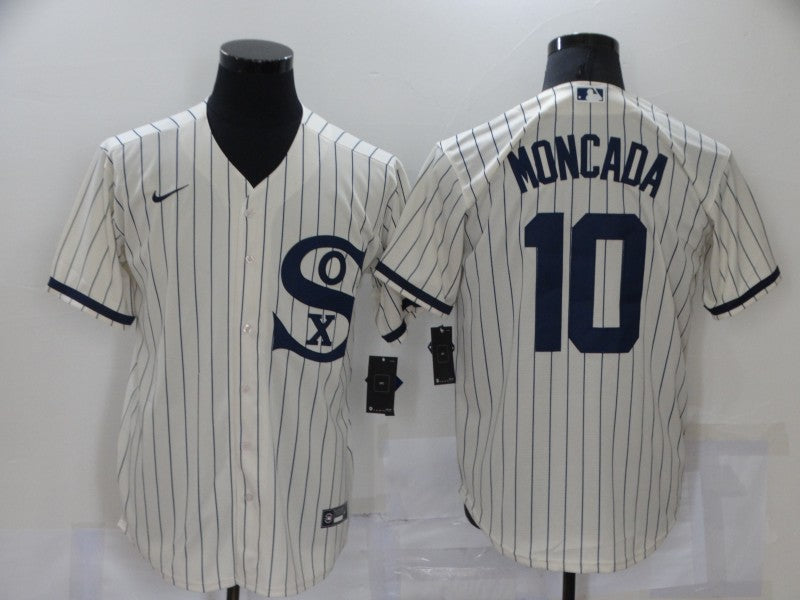 Men's Chicago White Sox Yoan Moncada #10 Beige Replica Baseball Jersey1 baseball jersey product view 1
