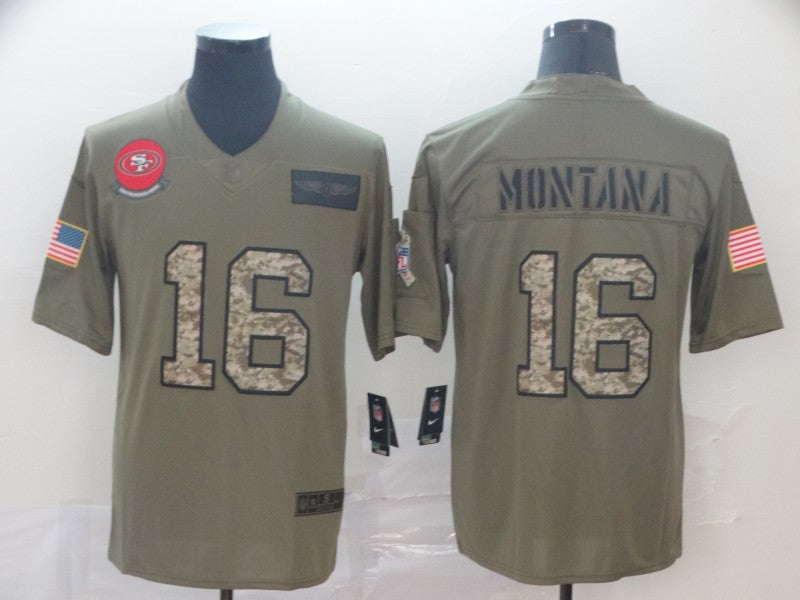 Men's San Francisco 49ers Joe Montana #16 Brown Game Player Jersey1 football jersey product view 1