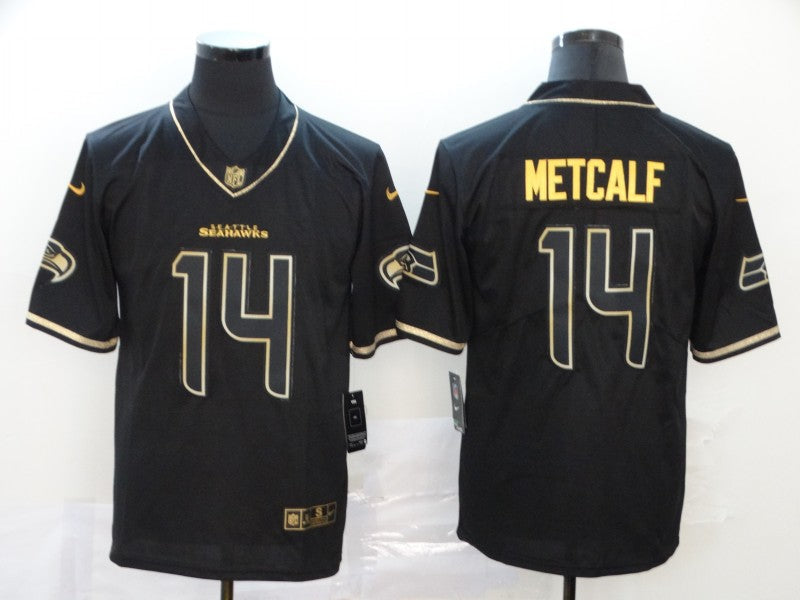 Men's Seattle Seahawks DK Metcalf #14 Black Alternate Game Jersey football jersey product view 1