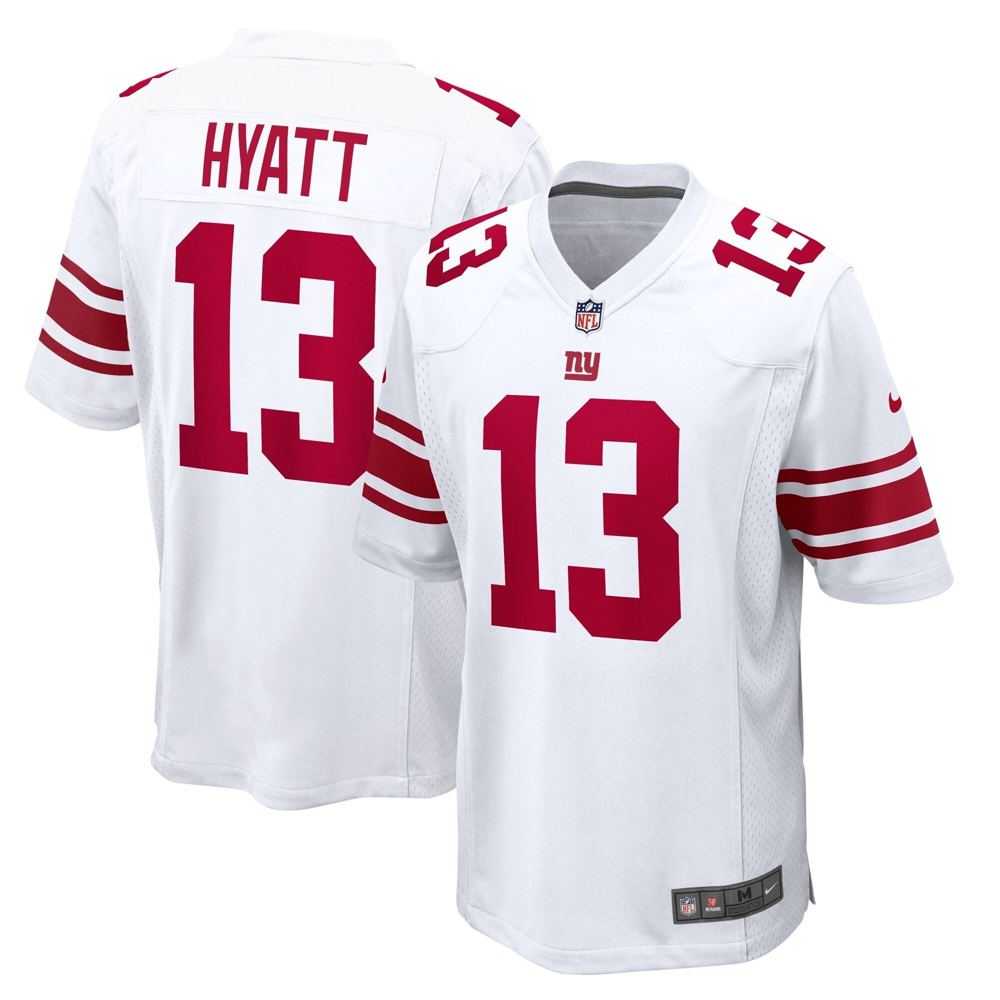 Jalin Hyatt New York Giants Nike Game Jersey - White football jersey product view 1