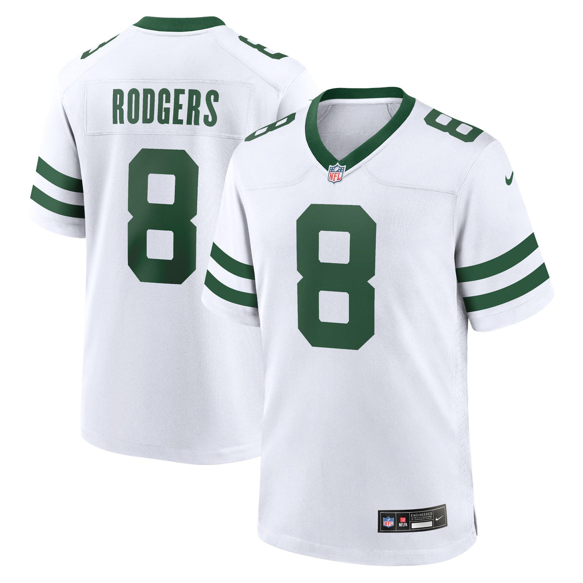 Aaron Rodgers New York Jets Nike Game Jersey - Legacy White football jersey product view 1