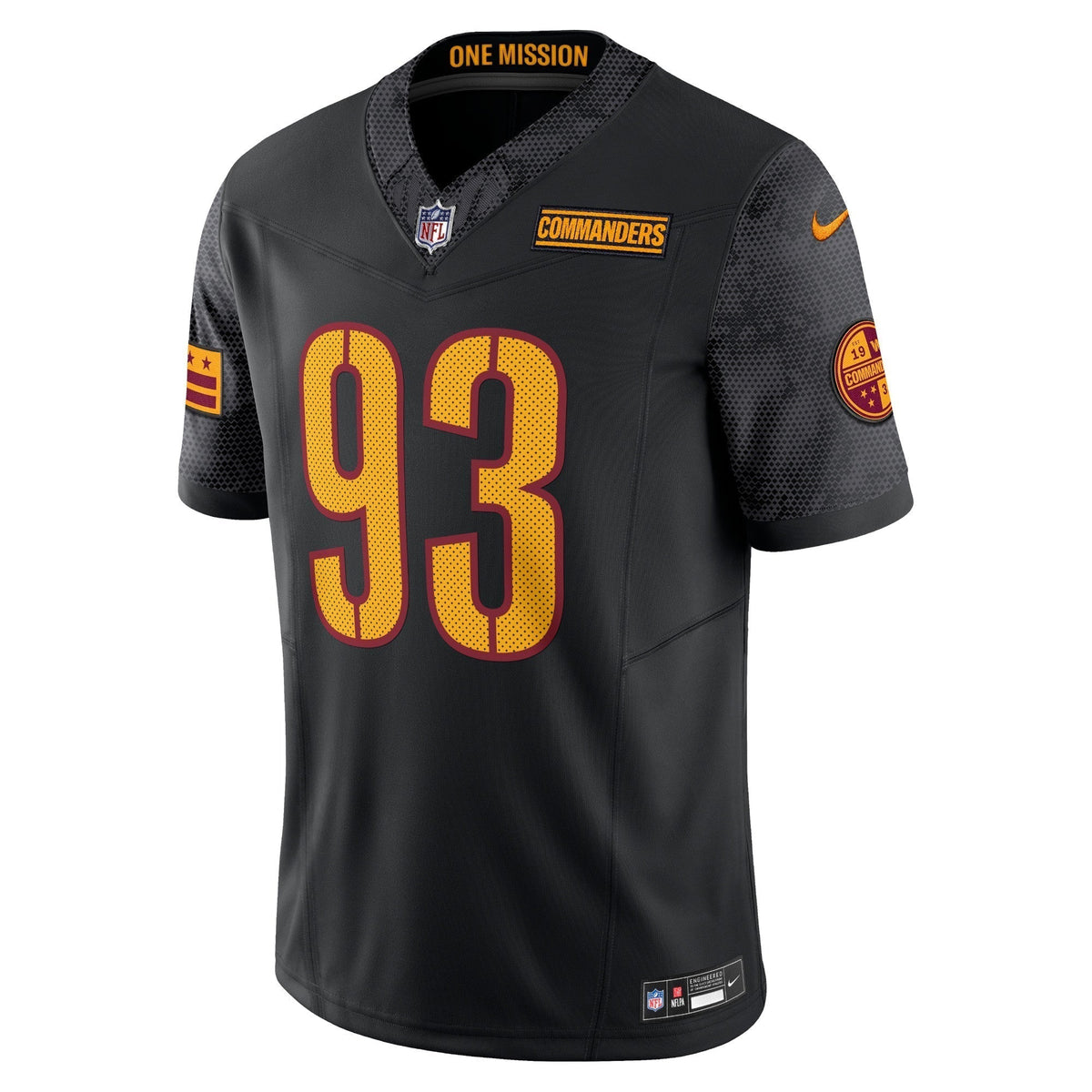 Jonathan Allen Washington Commanders Nike Alternate Vapor F.U.S.E. Limited Jersey - Black football jersey product view 2