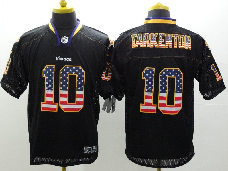 Men's Minnesota Vikings Fran Tarkenton #10 Black Game Jersey1 football jersey product view 1