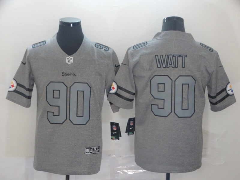 Men's Pittsburgh Steelers T.J. Watt #90 Gray Game Jersey1 football jersey product view 1