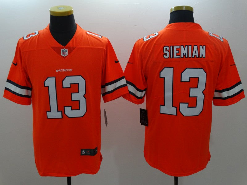 Men's Denver Broncos Trevor Siemian #13 Orange Game Player Jersey1 football jersey product view 1