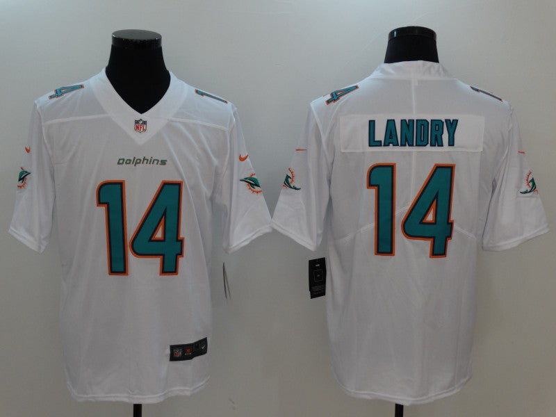 Men's Miami Dolphins Jarvis Landry #14 White Game Jersey1 football jersey product view 1