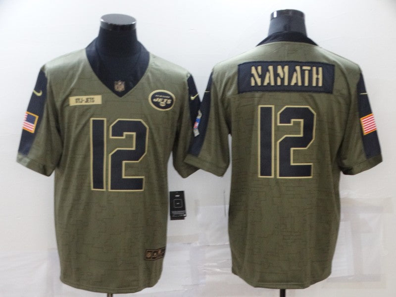 Men's New York Jets Joe Namath #12 Brown Game Jersey1 football jersey product view 1
