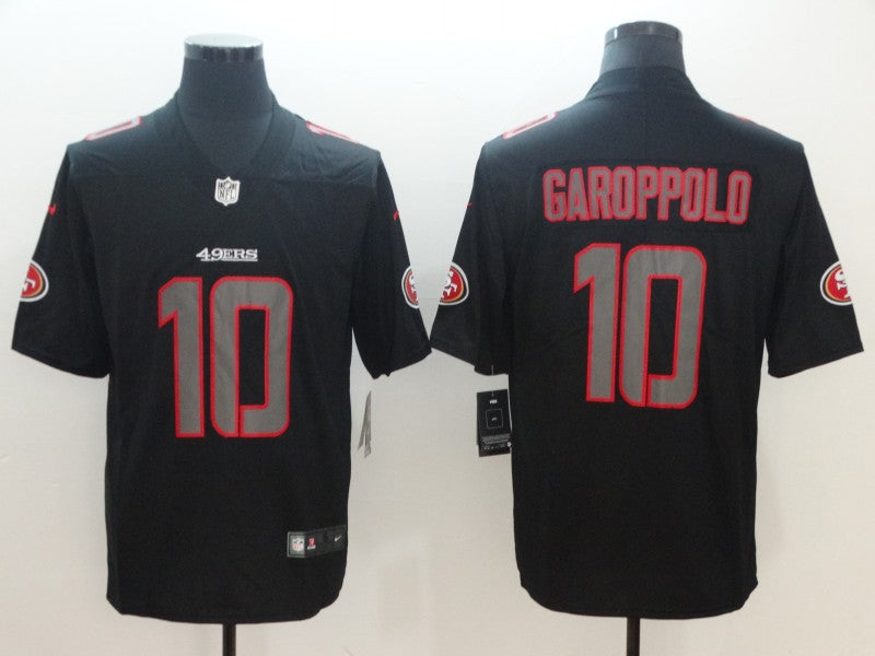 Men's San Francisco 49ers Jimmy Garoppolo #10 Black Game Jersey1 football jersey product view 1