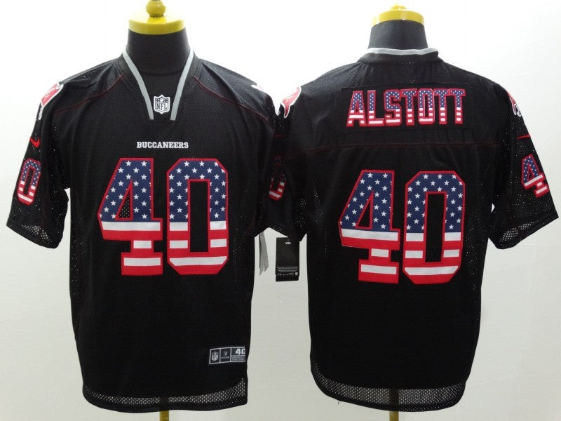 Men's Tampa Bay Buccaneers Mike Alstott #40 Black Game Jersey1 football jersey product view 1