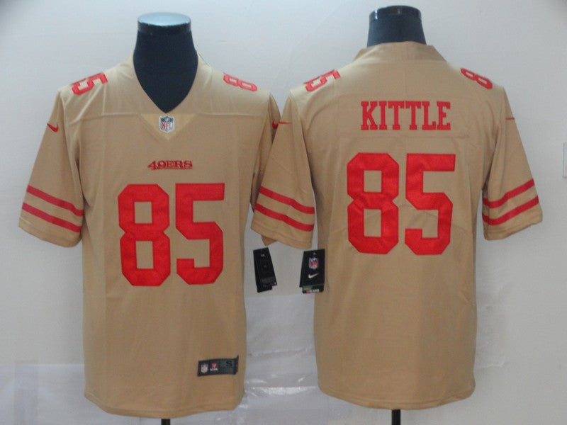 Men's San Francisco 49ers George Kittle #85 Gold Inverted Legend Jersey1 football jersey product view 1