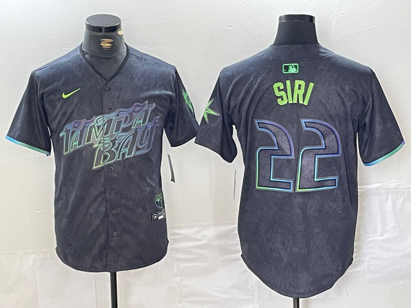 Men's Tampa Bay Rays Jose Siri #22 Charcoal 2024 City Connect Limited Player Jersey1 baseball jersey product view 1