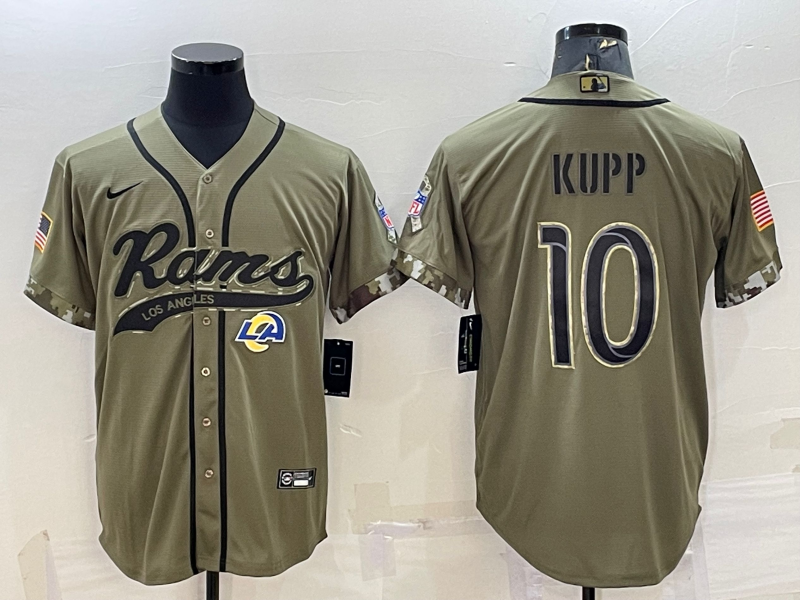 Men's Los Angeles Rams Cooper Kupp #10 Olive 2022 Salute To Service Limited Jersey1 Joint Edition football jersey product view 1