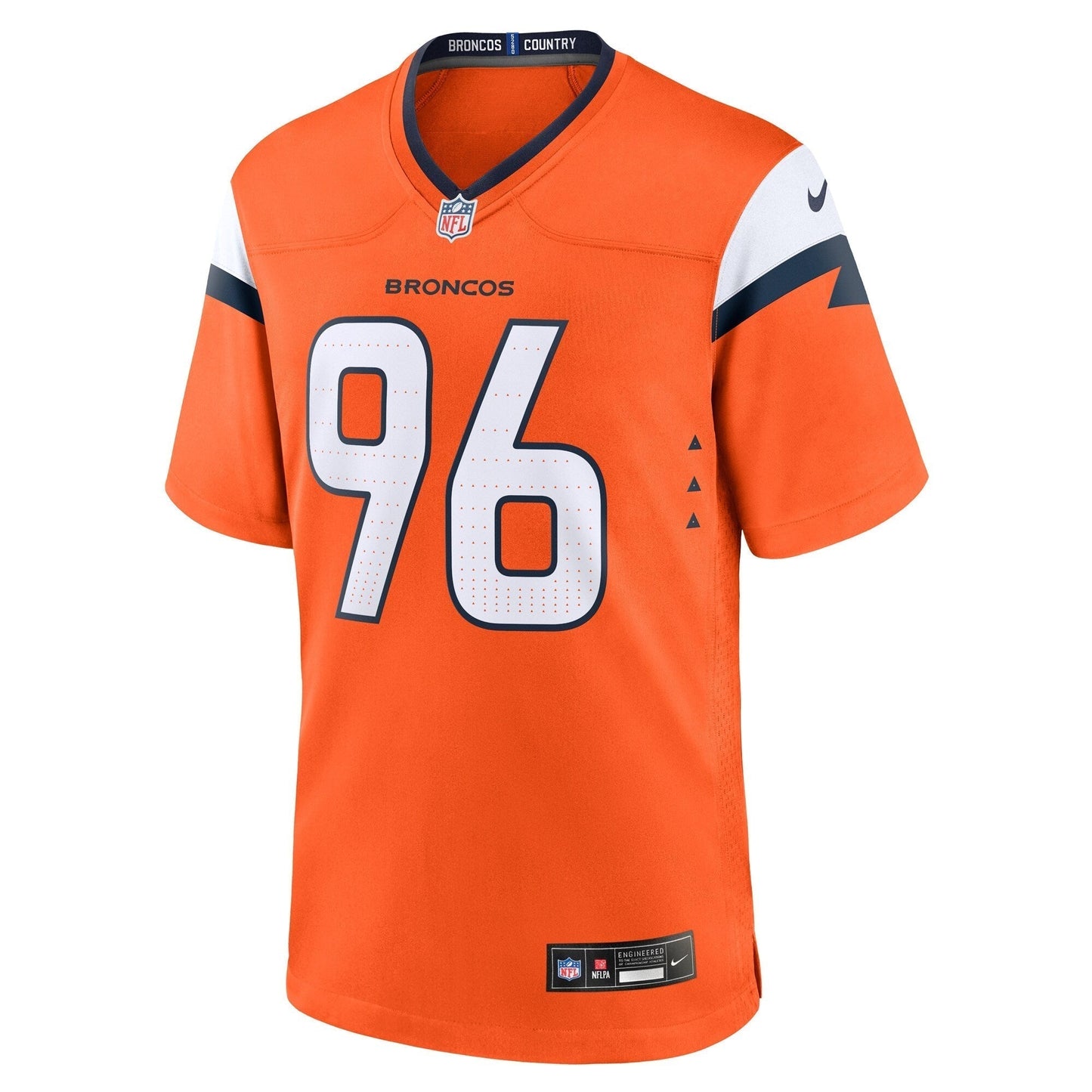Eyioma Uwazurike Denver Broncos Nike Team Game Jersey - Orange football jersey product view 2