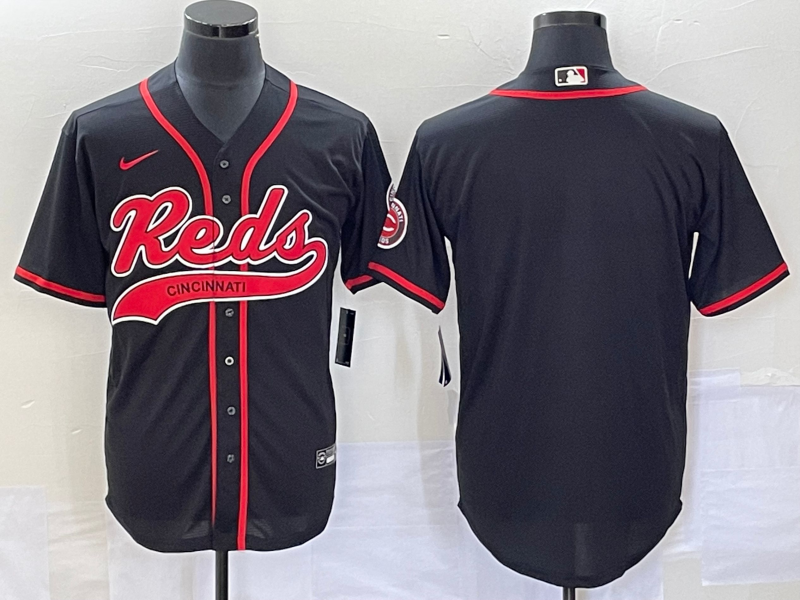 Men's Cincinnati Reds Black Replica Blank Jersey Joint Edition baseball jersey product view 1