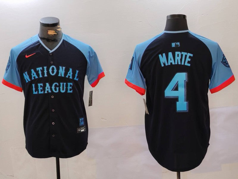 Men's National League Ketel Marte #4 Navy 2024 MLB All-Star Game Limited Player Jersey1 baseball jersey product view 1