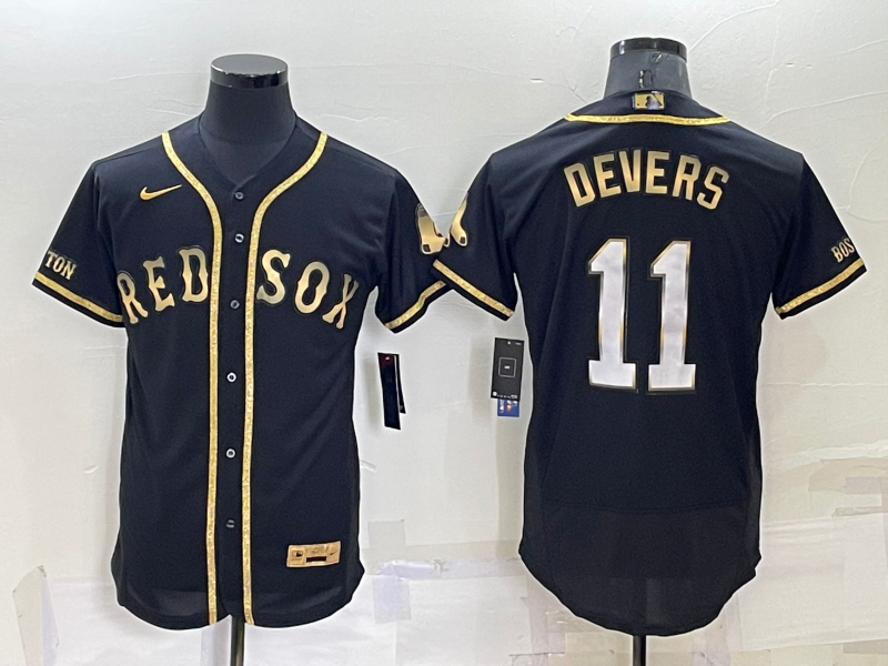 Men's Boston Red Sox Rafael Devers #11 Black Replica Baseball Jersey1 baseball jersey product view 1