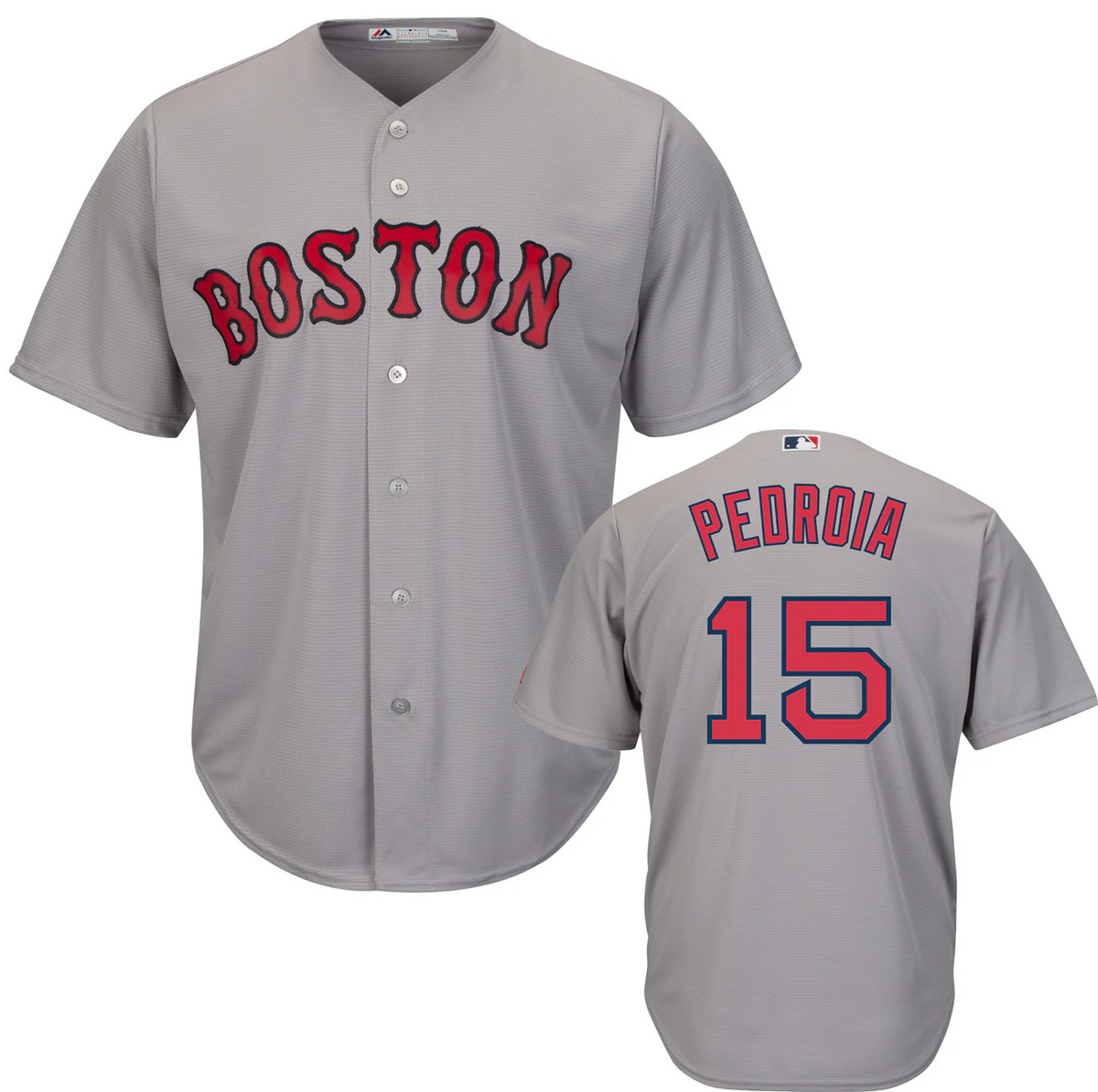 Dustin Pedroia Red Sox Men's Majestic Road Gray Flex Base Collection Player Jersey baseball jersey product view 1
