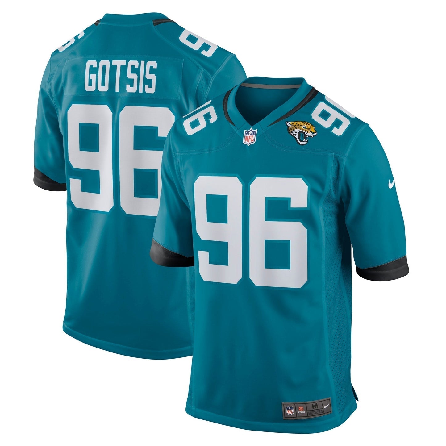 Adam Gotsis Jacksonville Jaguars Nike Game Jersey - Teal football jersey product view 1