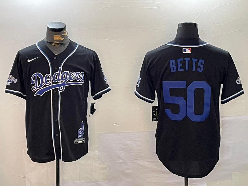 Men's Los Angeles Dodgers Mookie Betts Black Game Jersey baseball jersey product view 1