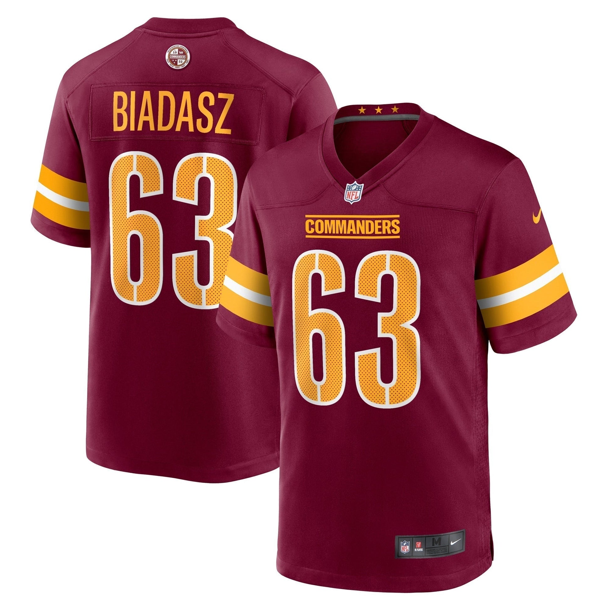 Tyler Biadasz Washington Commanders Nike Game Jersey - Burgundy football jersey product view 1