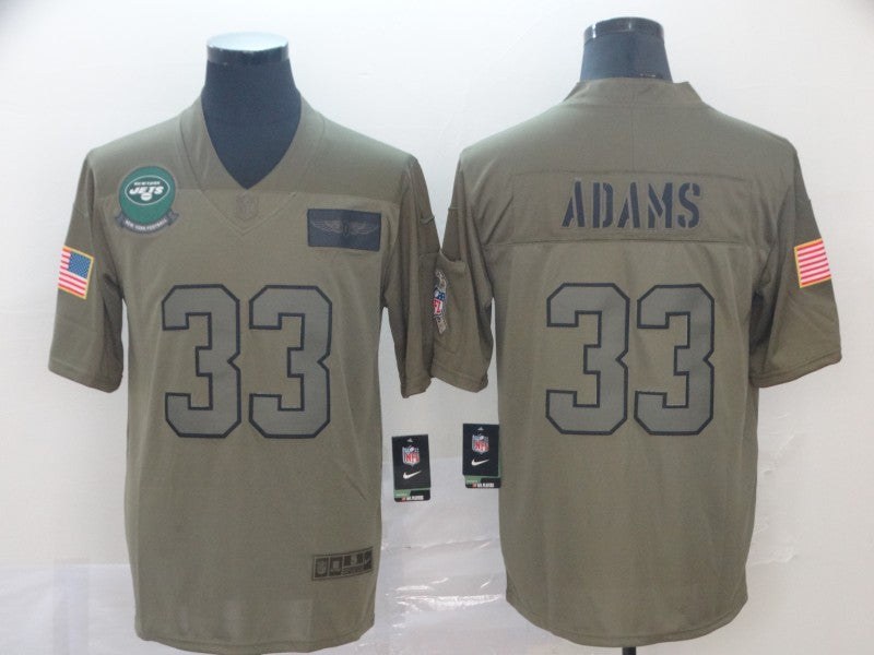 Men's New York Jets Jamal Adams #33 Brown Game Jersey1 football jersey product view 1