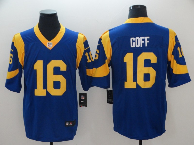 Men's Los Angeles Rams Jared Goff #16 Blue Game Jersey1 football jersey product view 1