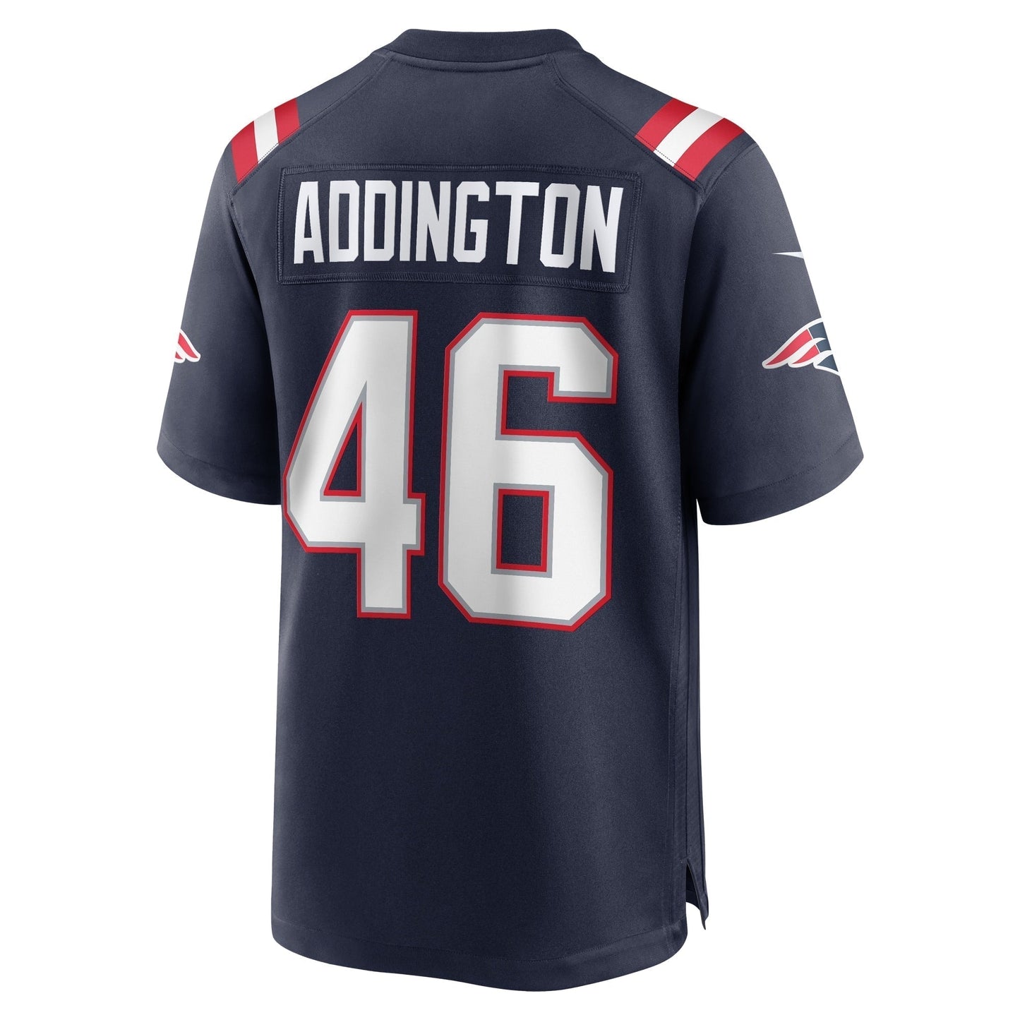 Tucker Addington New England Patriots Nike Home Game Jersey - Navy football jersey product view 3