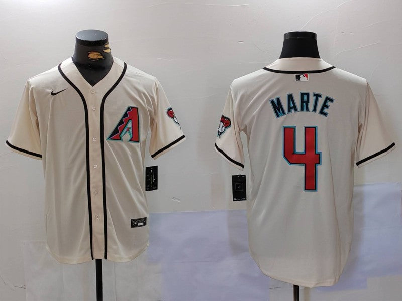 Men's Arizona Diamondbacks Ketel Marte #4 White Home Limited Player Jersey1 baseball jersey product view 1